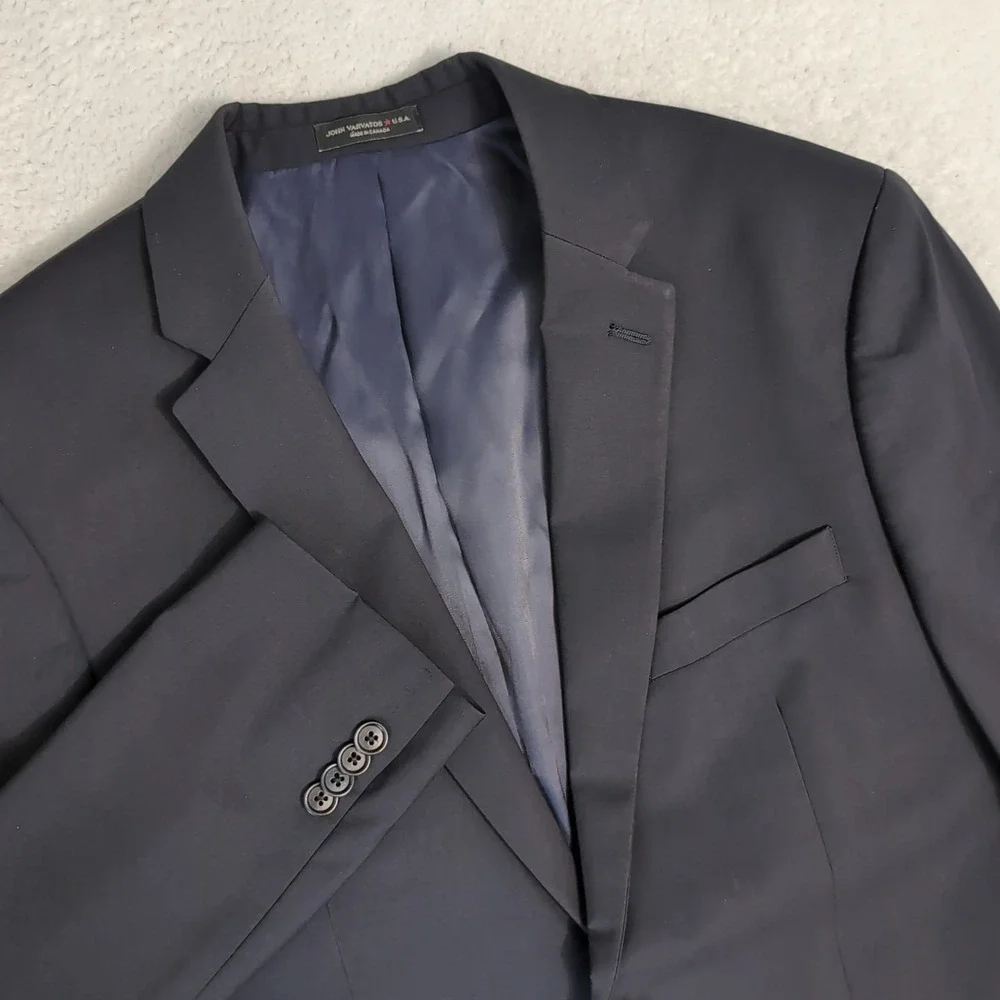 John Varvatos USA‎ Sport Coat Mens 40 Black 2 Button Cotton Modern Blazer